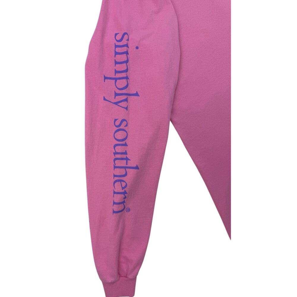 Simply Southern Pineapple Be Sweet Pink Long Sleeve Cotton T-Shirt Large - Picture 6 of 14